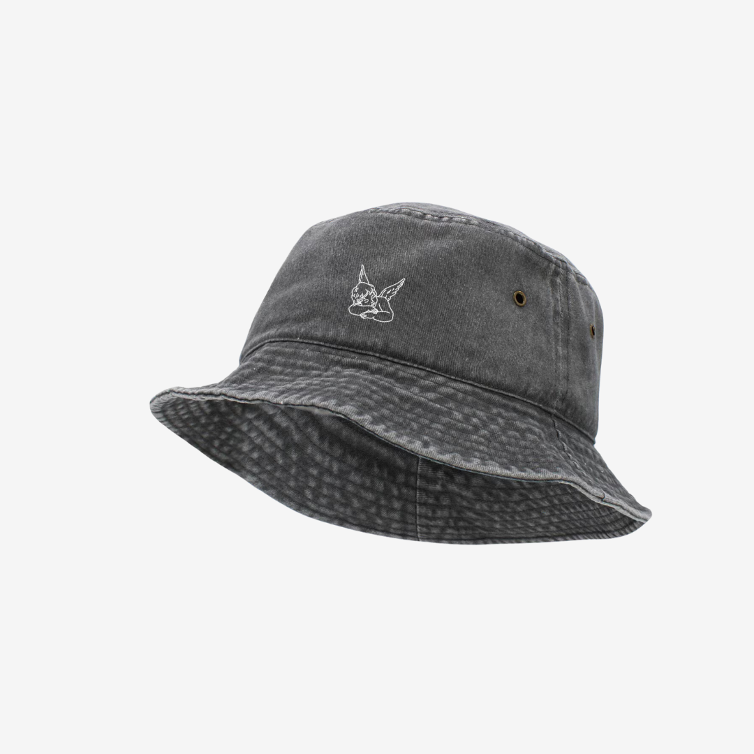 Cupid Bucket Hat - Vintage Grey - White