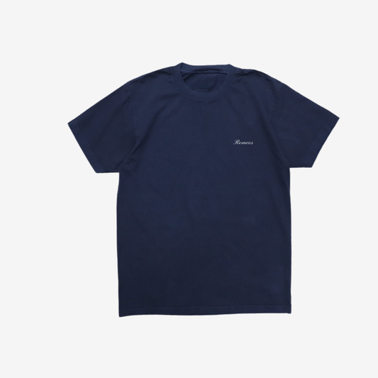 Script T-Shirt - Navy - White