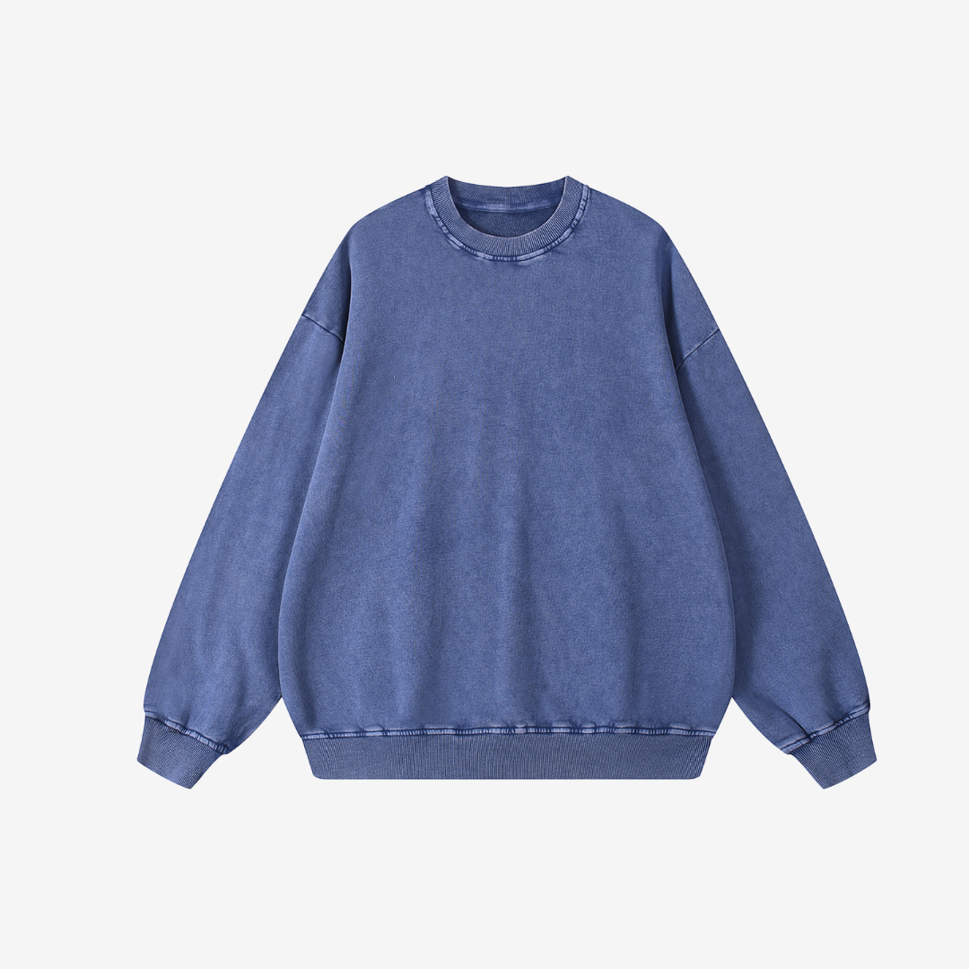 Hidden Cupid Crewneck - Washed Blue - White