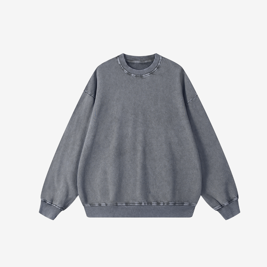 Hidden Cupid Crewneck - Washed Grey - White