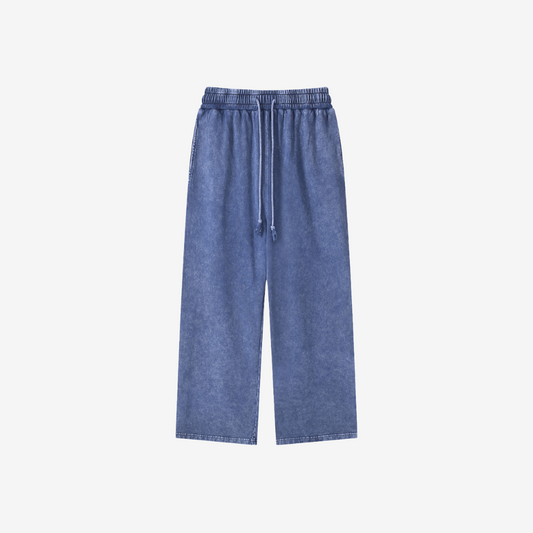 Wide Leg Sweatpants - Washed Blue