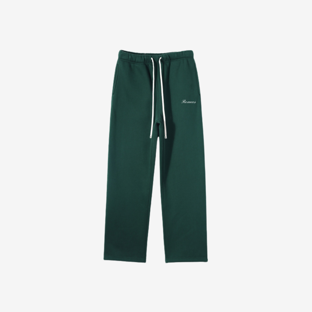 Script Fleece Sweatpants - Green - White