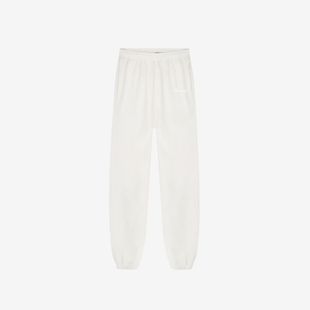 Script Cloud Sweatpants - Ash Cream - White