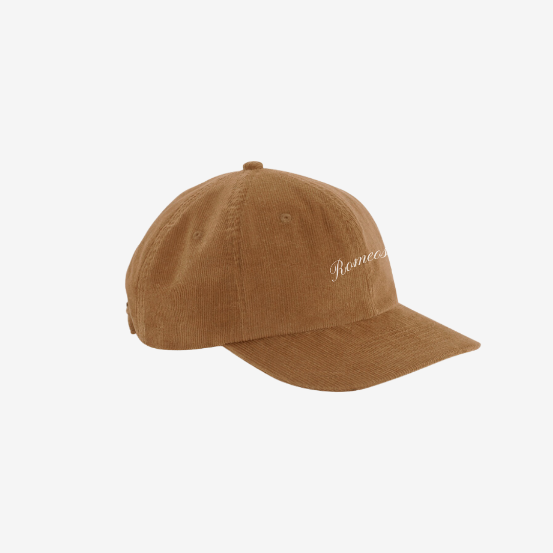 Script Cap - Corduroy Camel - White