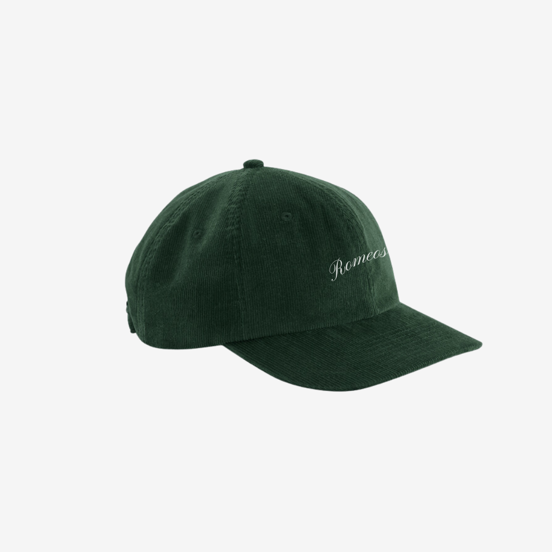Script Cap - Corduroy Green - White