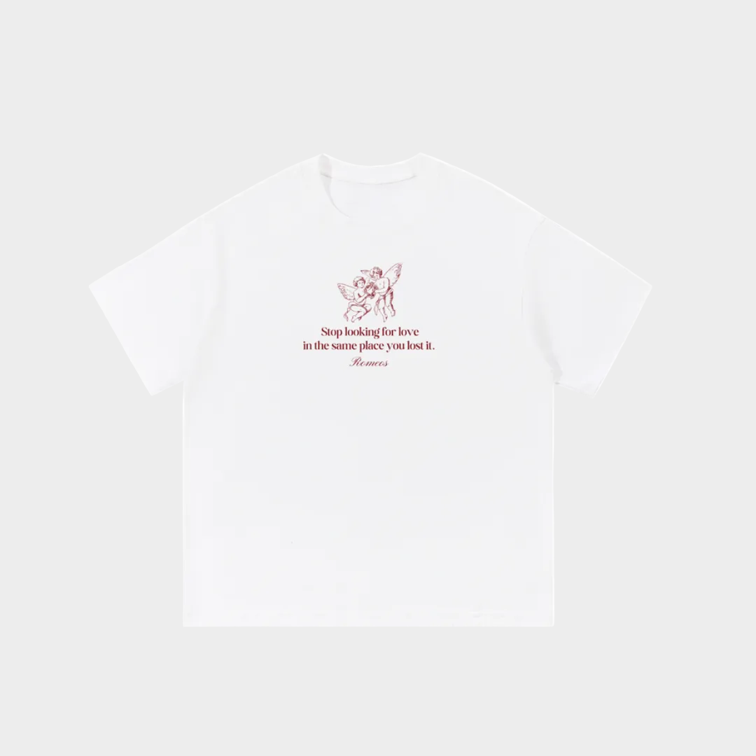 Lost Love T-Shirt - White - Maroon