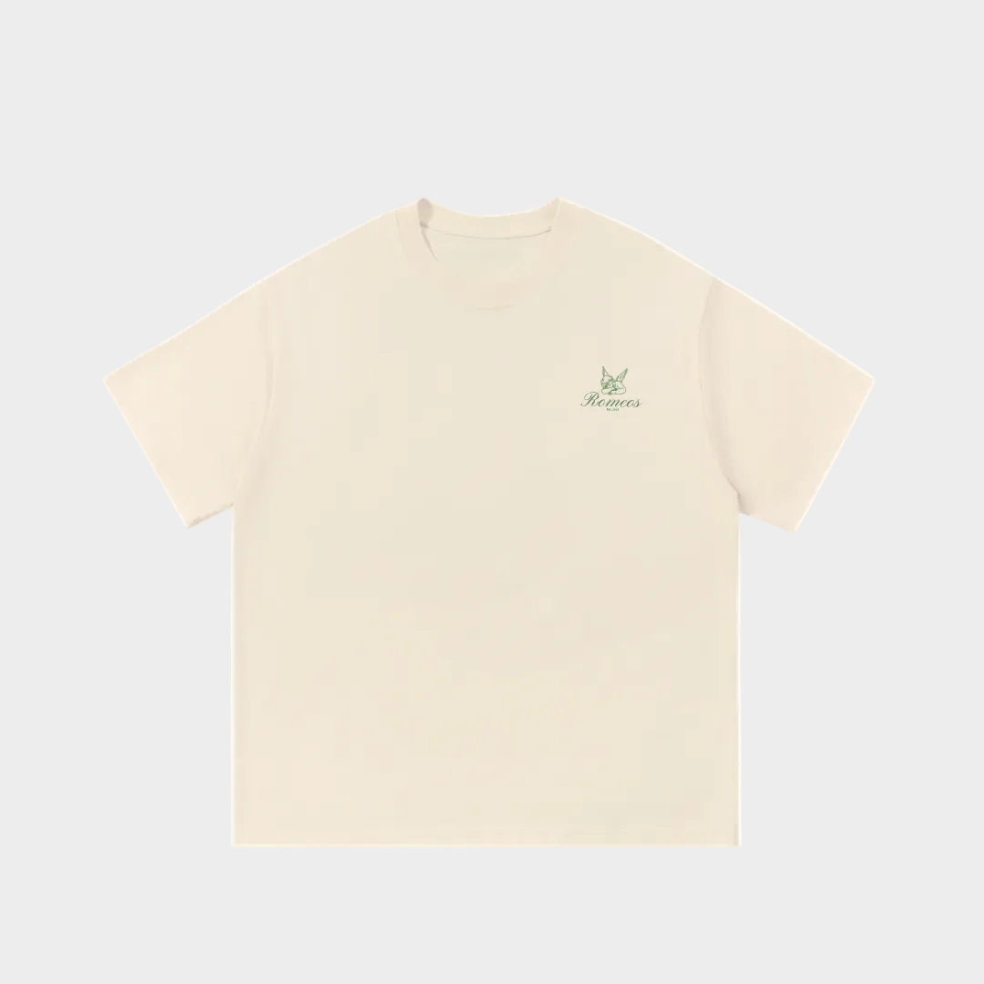 Cupid Script T-Shirt - Cream - Green
