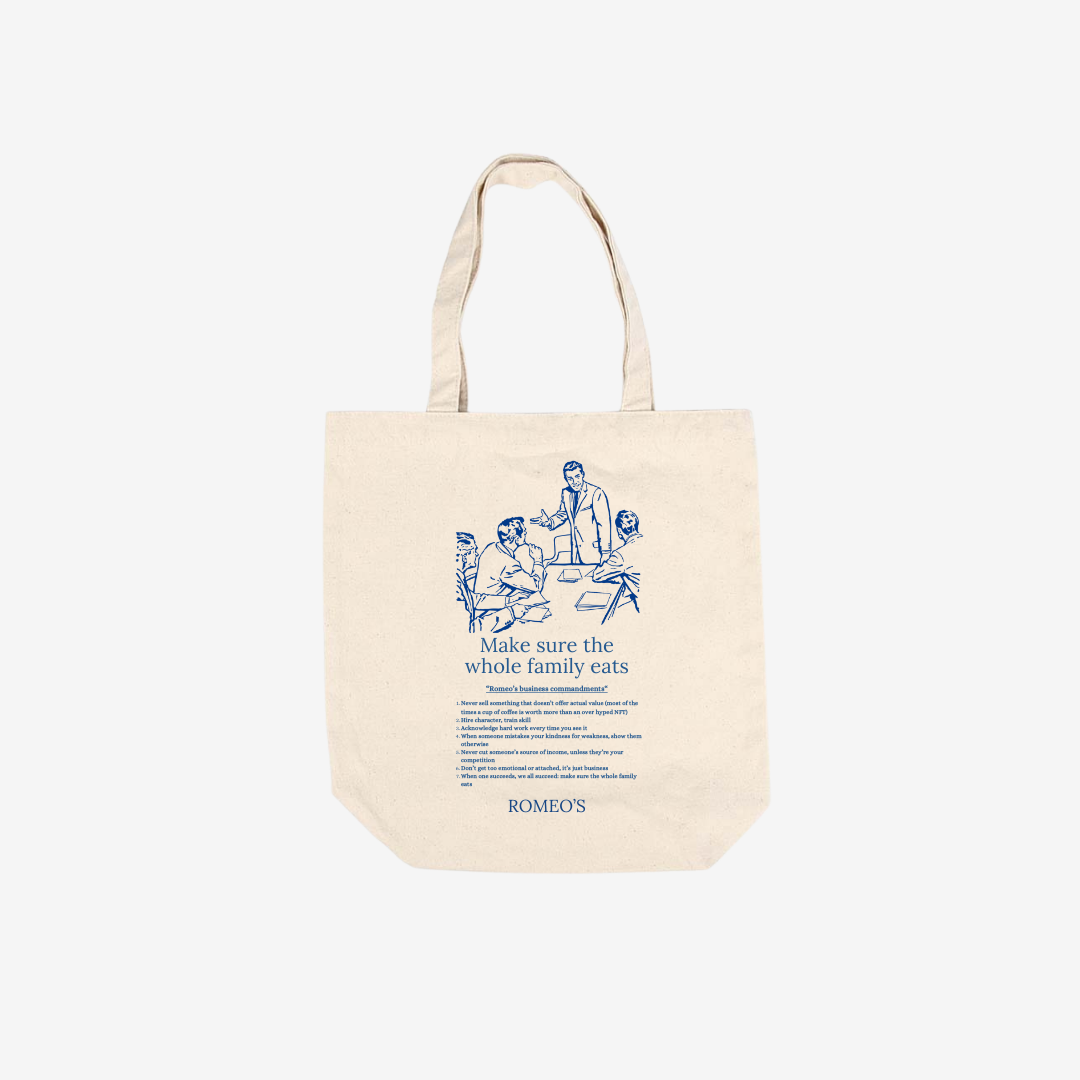 Family Business Tote Bag - Beige - Navy