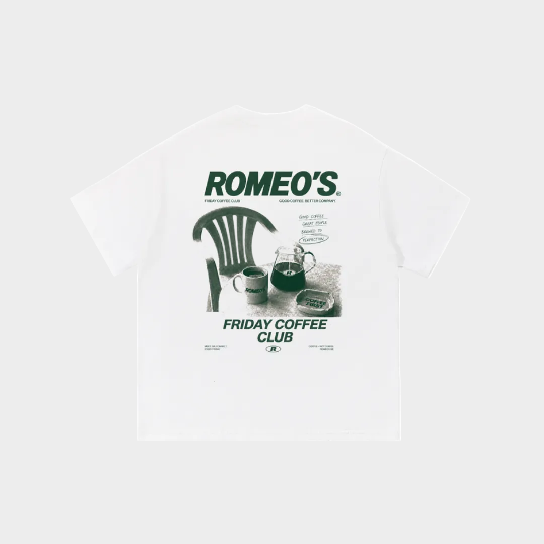 Coffee Club T-Shirt  -White- Green