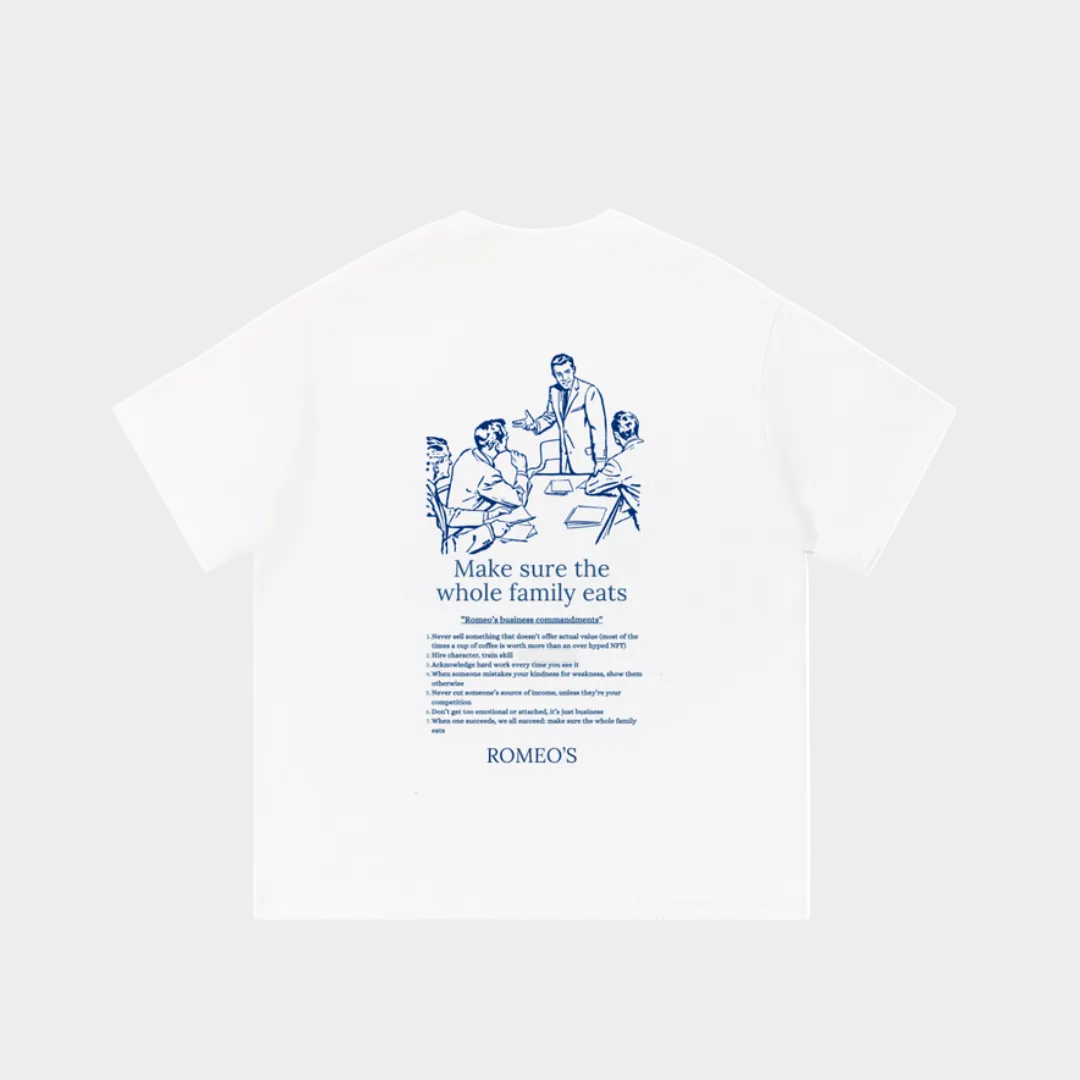 Family Business T-Shirt - White - Navy