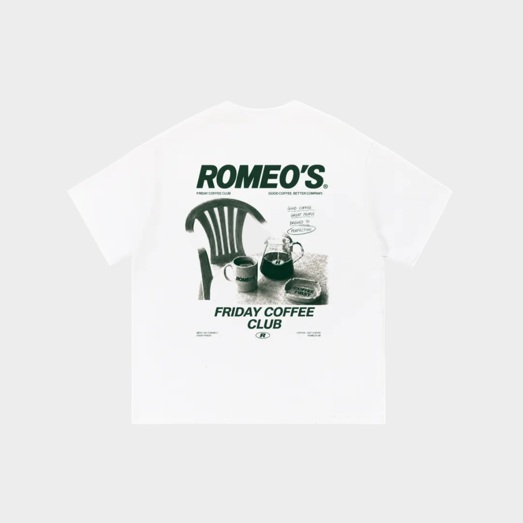 Coffee Club T-Shirt  -White- Green