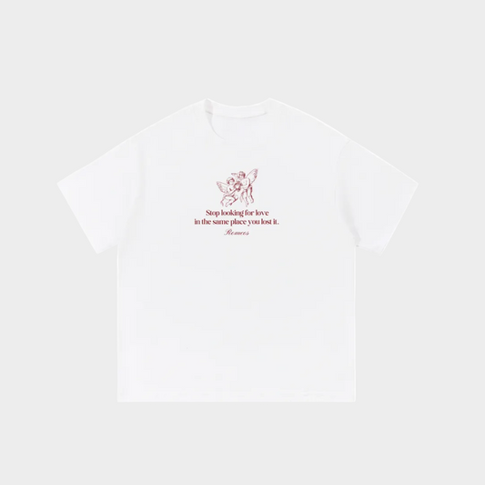 Lost Love T-Shirt - White - Maroon